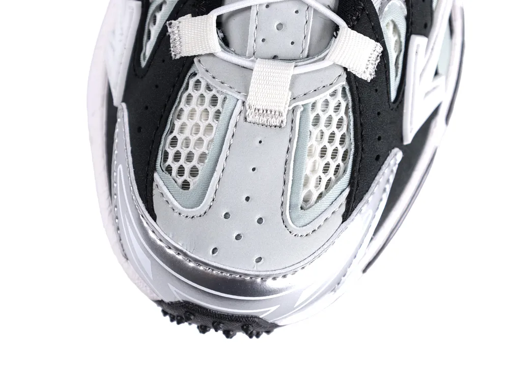 Off-White Be Right Back Silver Black Sneakers Top View