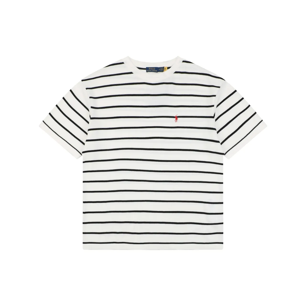 RL Pony Logo Striped Jacquard T-Shirt Color White