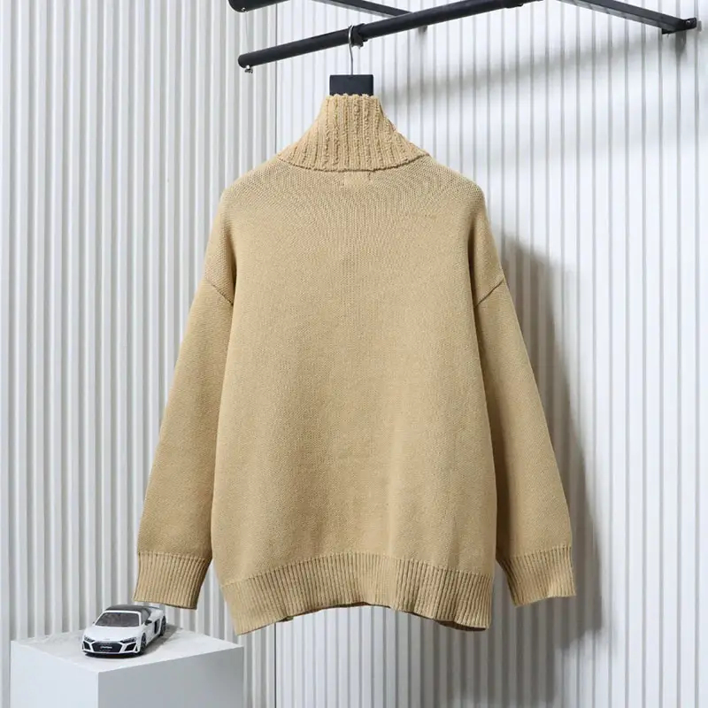 WE11 DONE Classic Logo Half-Zip Turtleneck Sweater