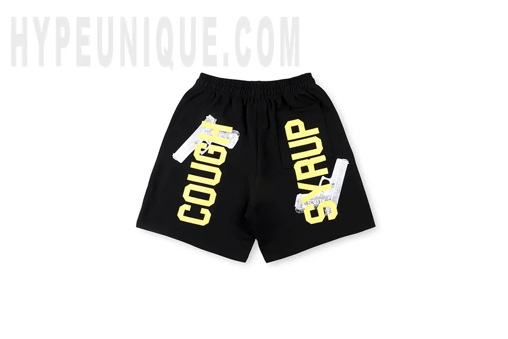 That's A Awful Lot of Cough Syrup Pistol Shorts Black Back View