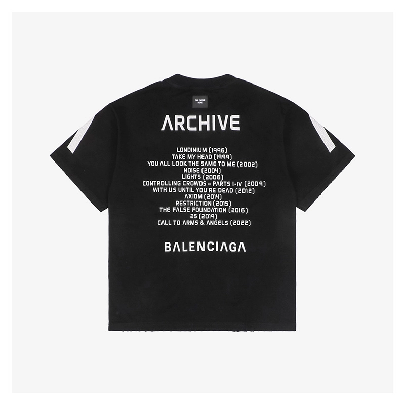 Balenciaga X Archive Inverted V Letter Music Print T-Shirt Reps