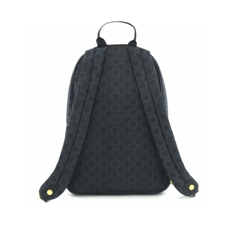 Checkerboard Printed Backpack Black Gold