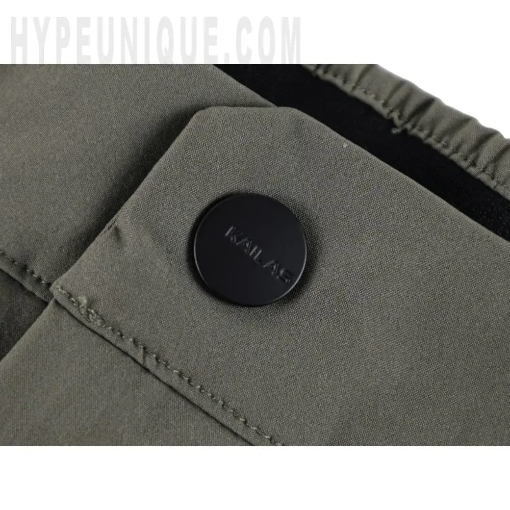 Close-up of button detail on the shorts