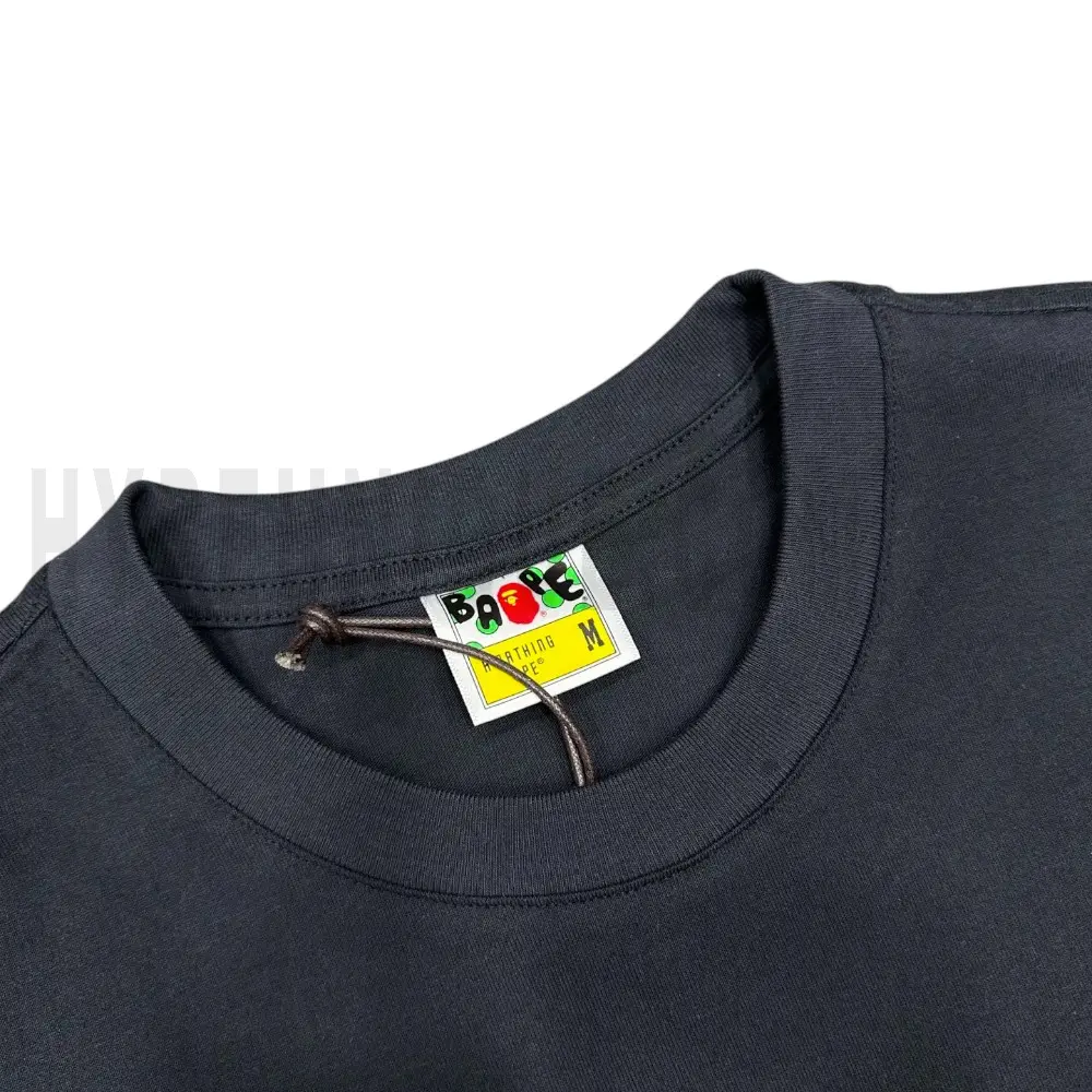 Neckline tag close-up, displaying garment care symbols and brand information with fashion-forward presentation.
