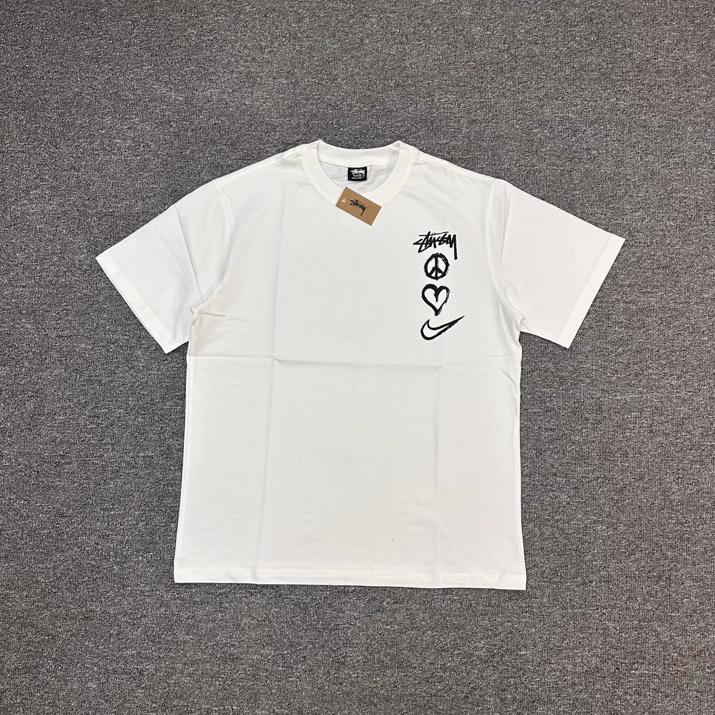 Stussy Retro Heart Logo T-Shirt Color White