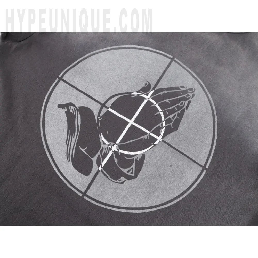 Printed graphic on the back of the garment