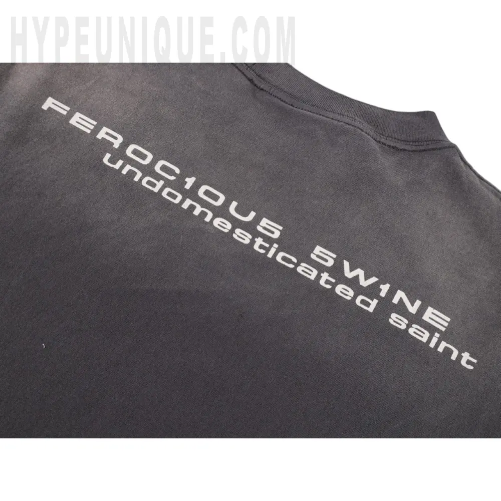 Printed graphic on the back of the garment