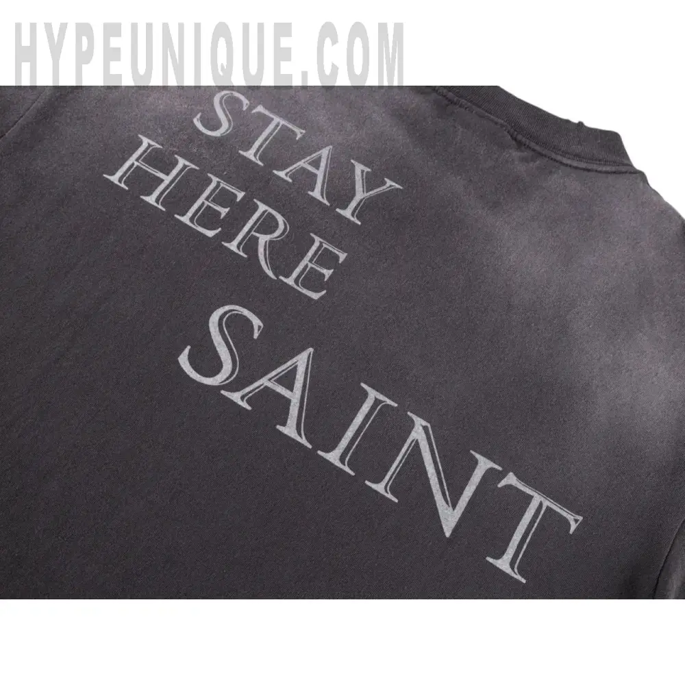 Printed graphic on the back of the garment