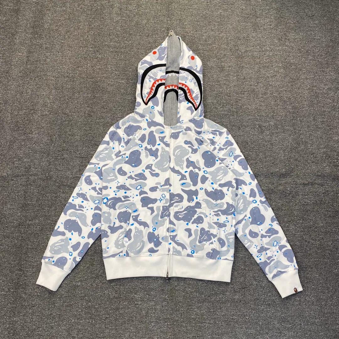 BAPE Space Camo Shark Glow-in-the-Dark Zip-Up Hoodie