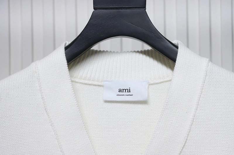 Ami Heart Embroidered Cardigan Sweater