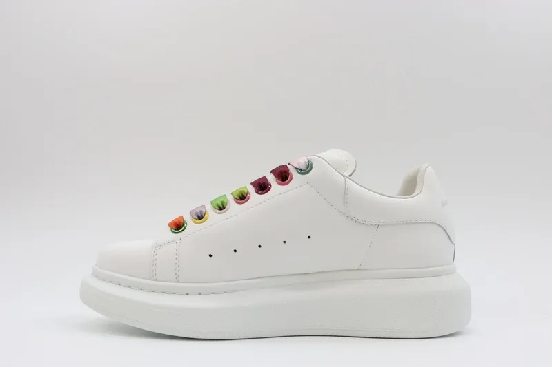 ALEXANDER MCQUEEN SHOW LEATHER PLATFORM TRAINERS SNEAKERS-RAINBOW REPLICA