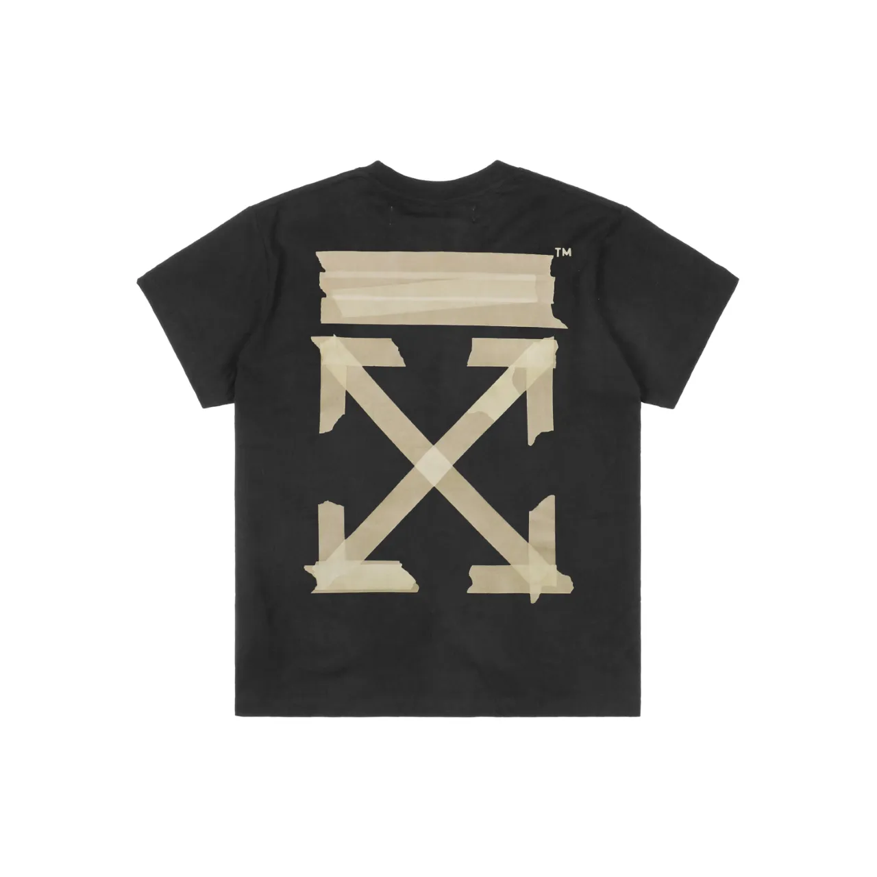 Back of Off-White Yellow Glue Arrow Print T-Shirt Color Black