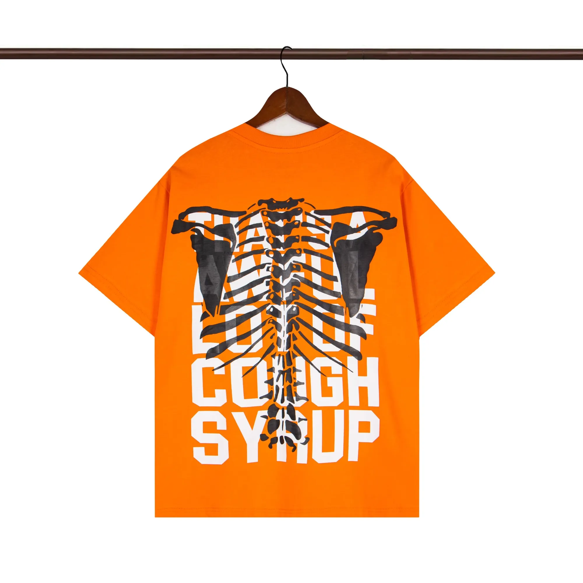Back of That's A Awful Lot Of Cough Syrup Purple Skeleton Ribcage Graphic T-Shirt