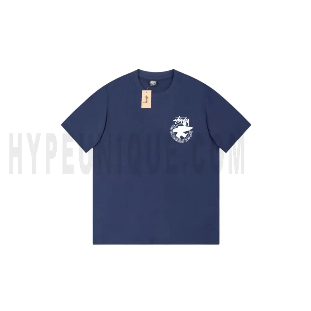 The front of the blue clothes