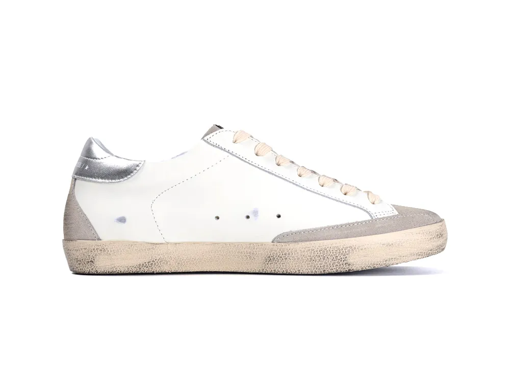 Side view of white Golden Goose Super Star sneaker