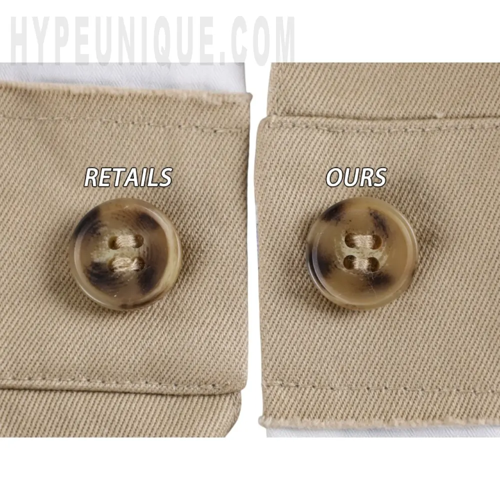 Close-up of clothing button details