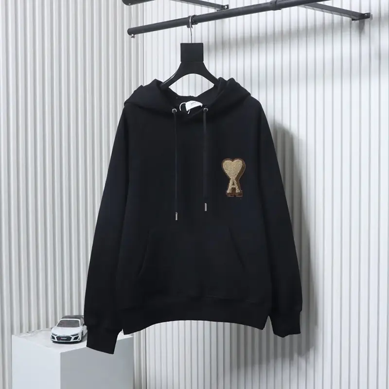 AMI Heart Logo Embroidered Hoodie