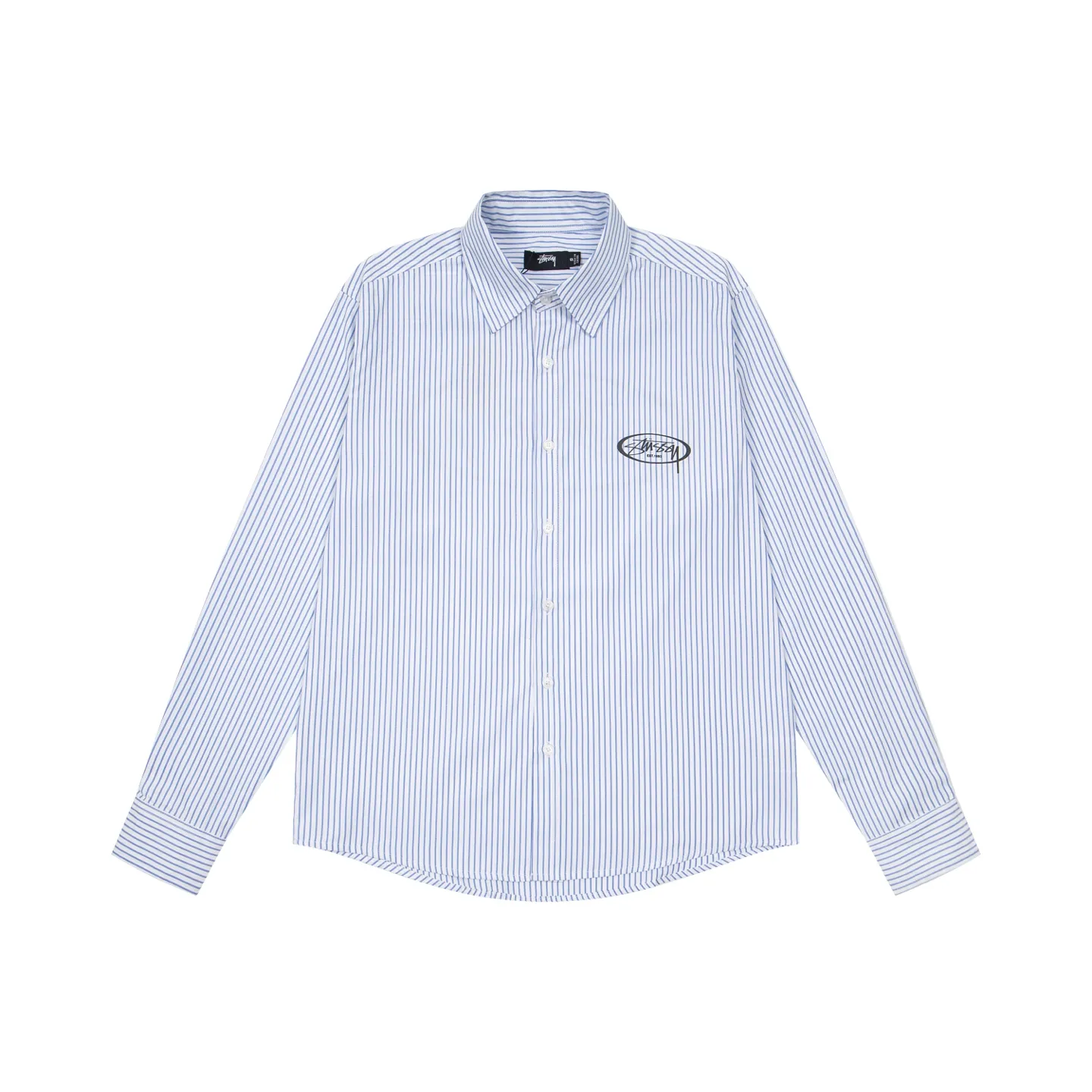 Stussy Standard Logo Striped Cotton Long-Sleeve Shirt