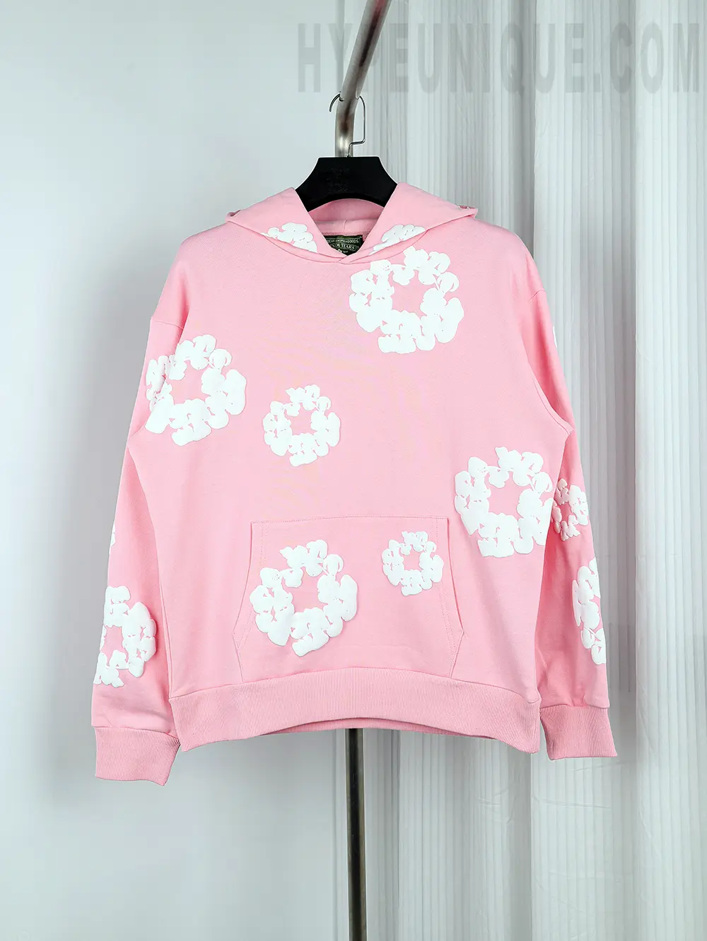 Denim Tears Cotton Wreath-Print Hoodie “Pink”