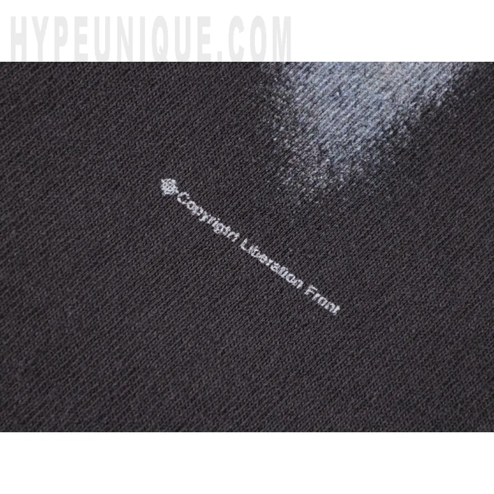 Printed graphic on the back of the garment
