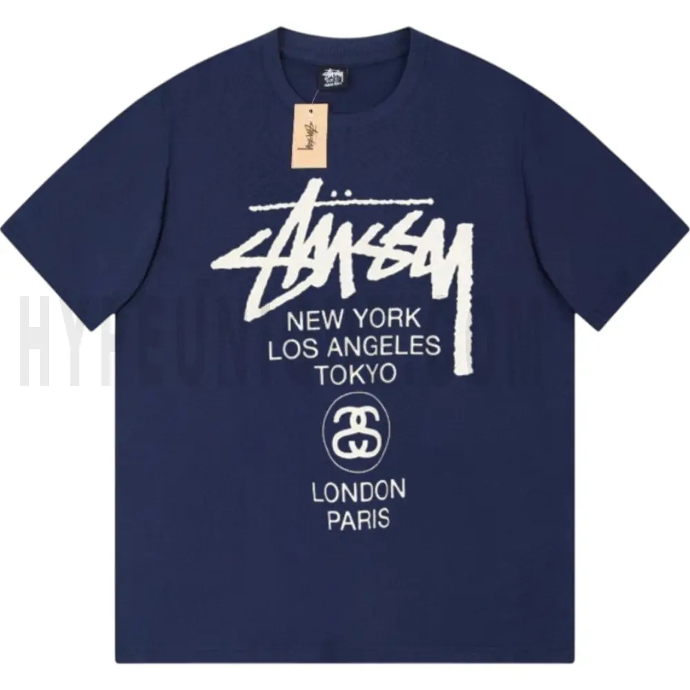 The front of the blue clothes