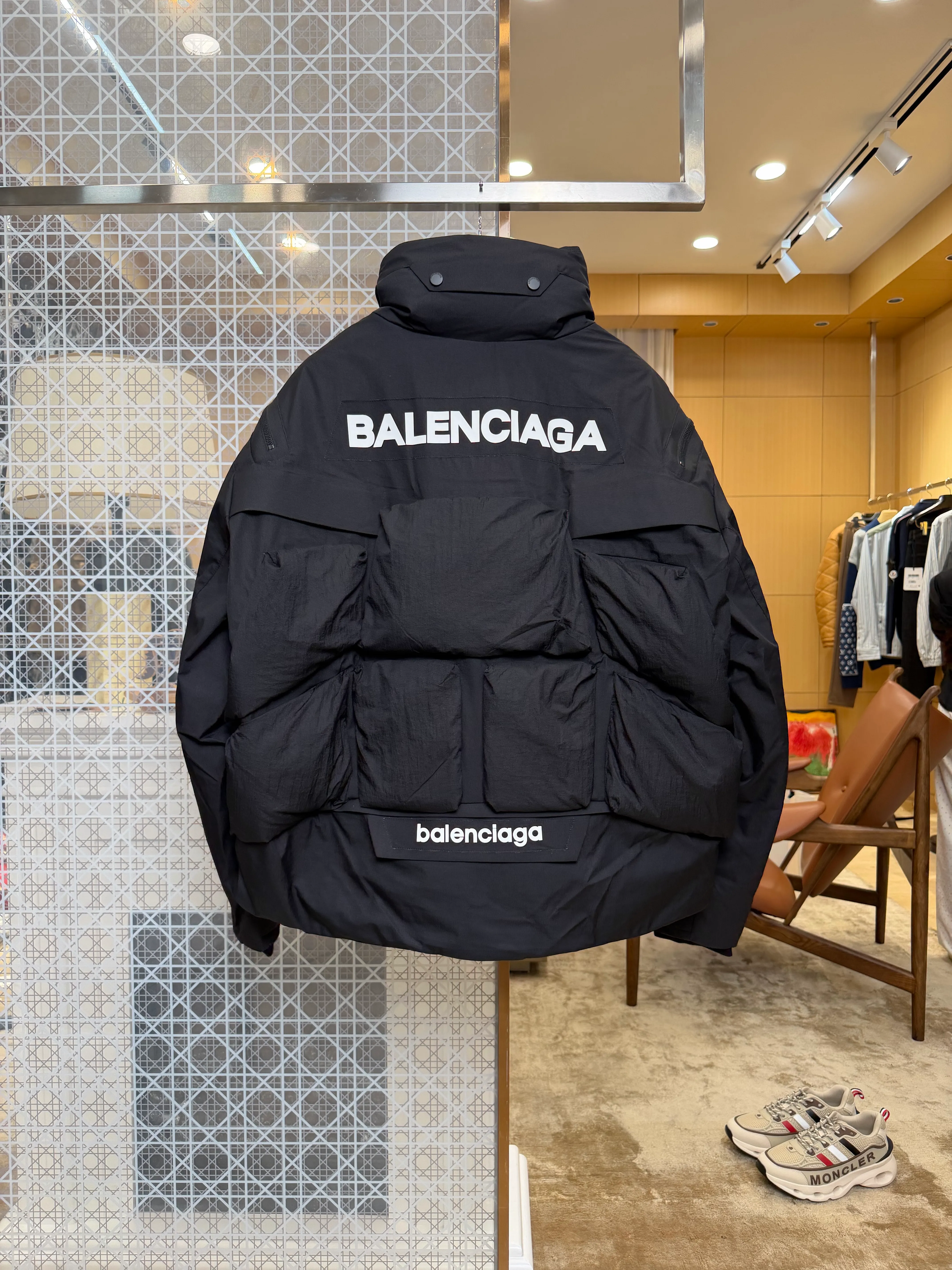 Back View BLCG Inflatable Stand Collar Down Jacket