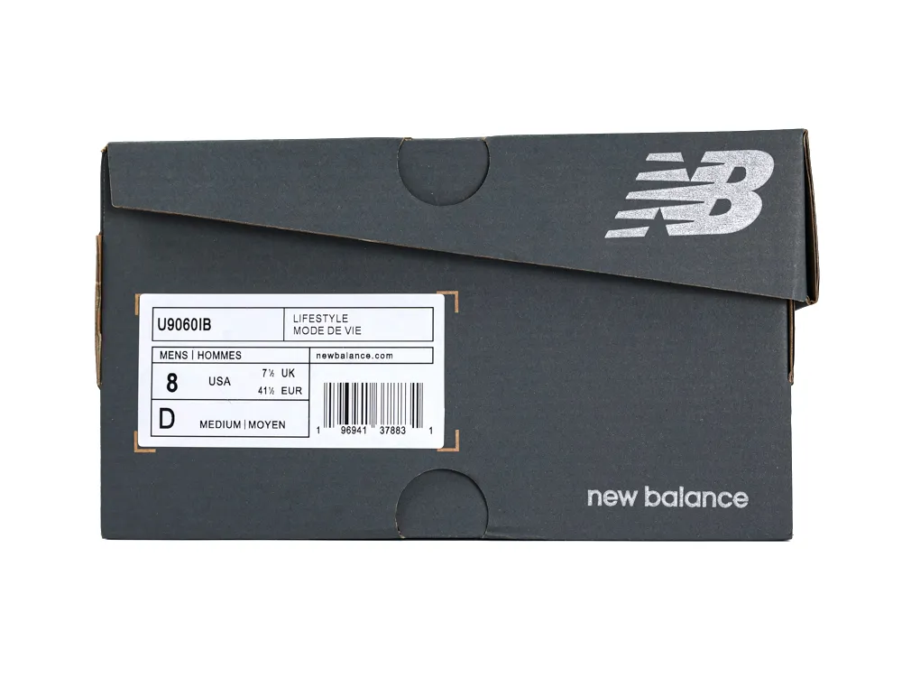 New Balance 9060 Arctic Grey shoe box packaging