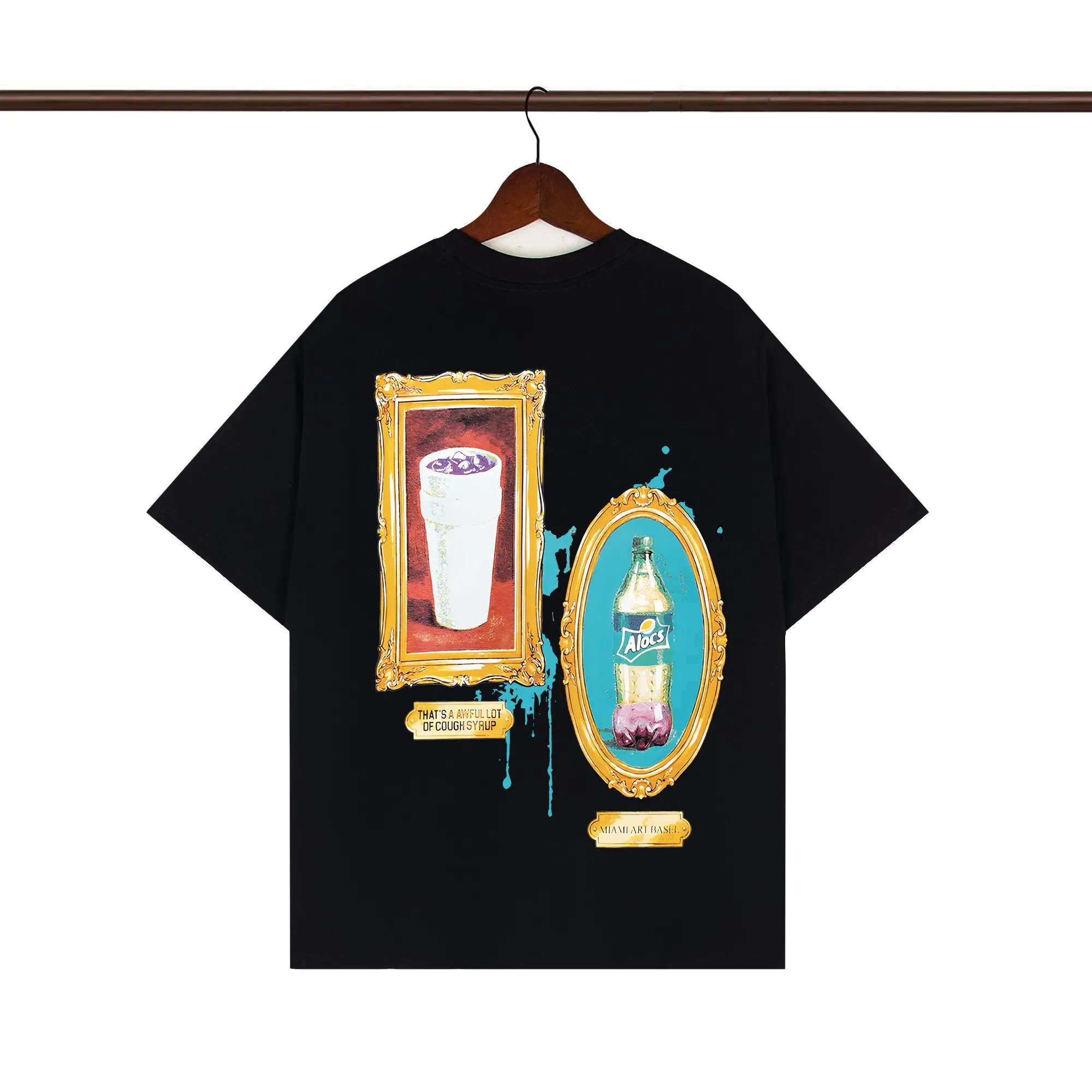 Back of That’s A Awful Lot Of Cough Syrup Wall of Drank Graphic T-Shirt Color Black