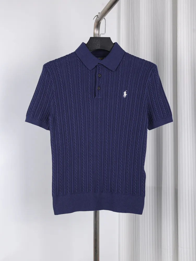 RL Cable Knit Pony Logo Short-Sleeve Polo T-Shirt