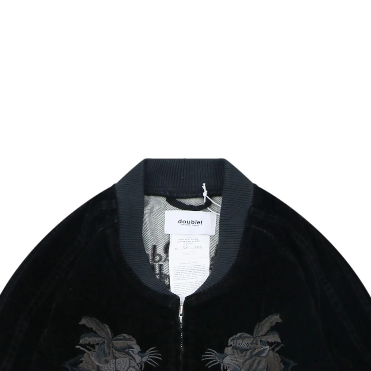 Black velvet jacket with ribbed collar