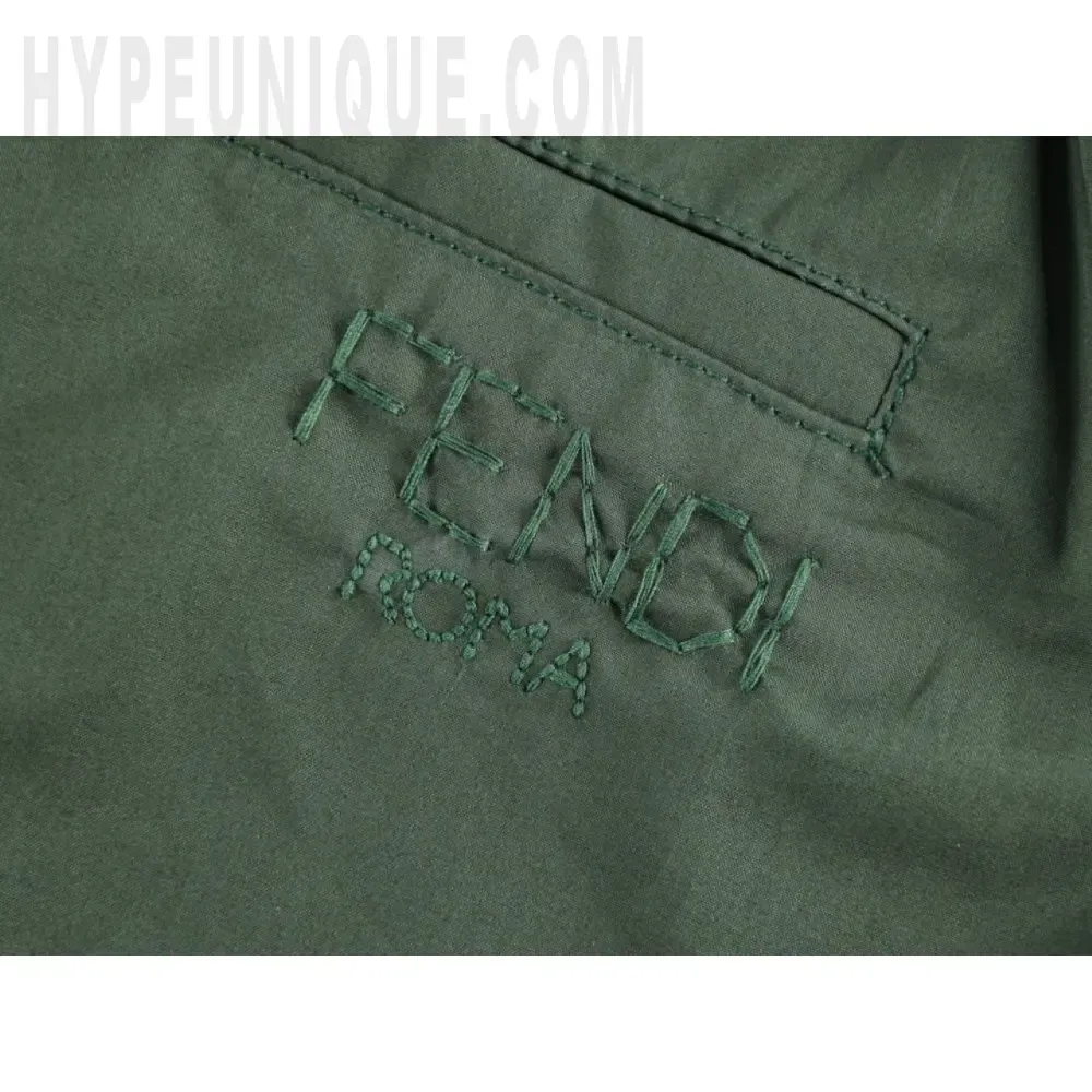 Embroidered graphic on the front of the shorts