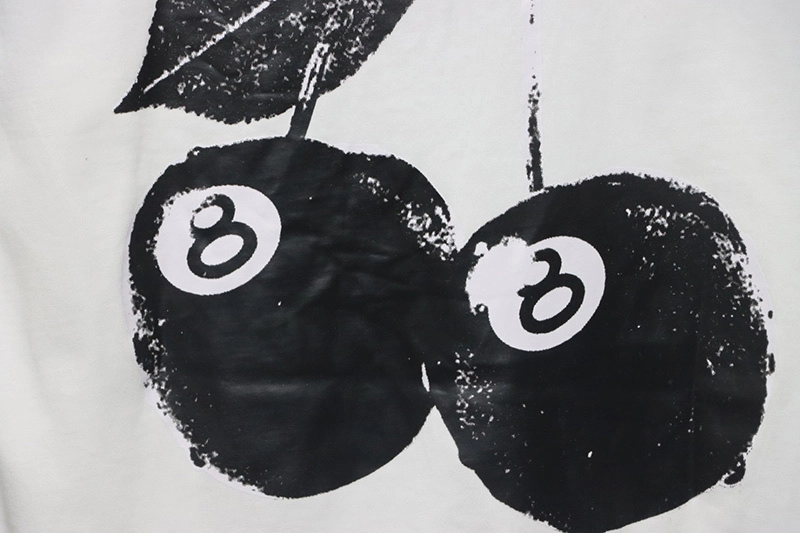 Cherry Black Eight Printed Logo T-Shirt