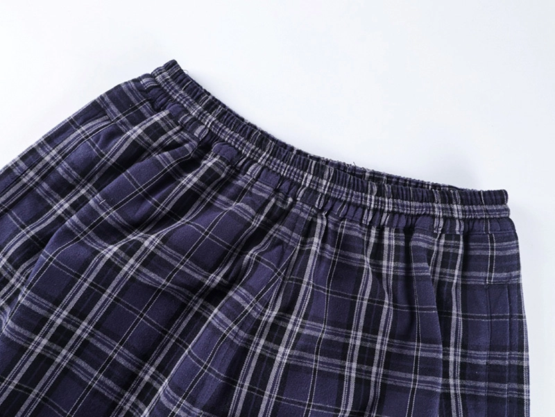 Plaid Counterpoint Embroidered Pants