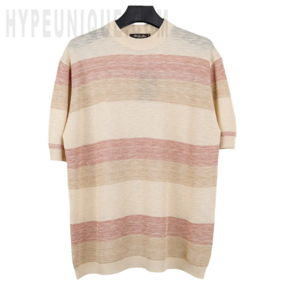 Striped Mock Neck T-Shirt