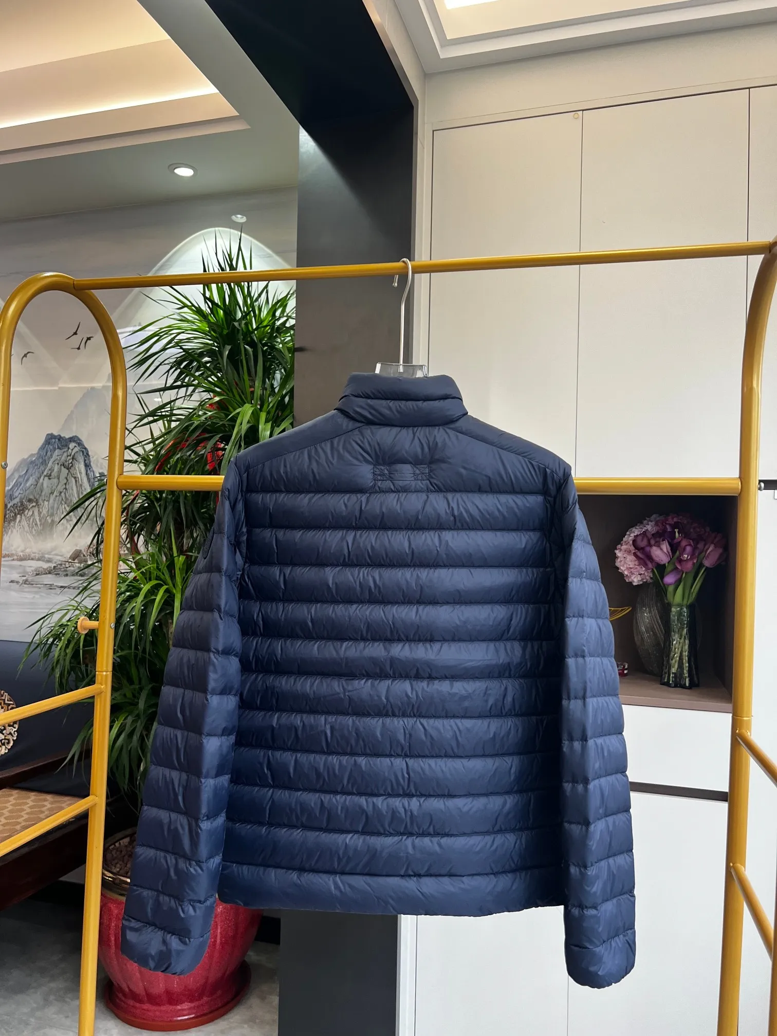 Back View CG Stratus Stand Collar Quilted Down Jacket
