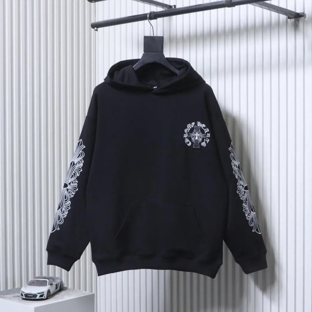 CH Pearl Cross Embroidered Oversized Hoodie