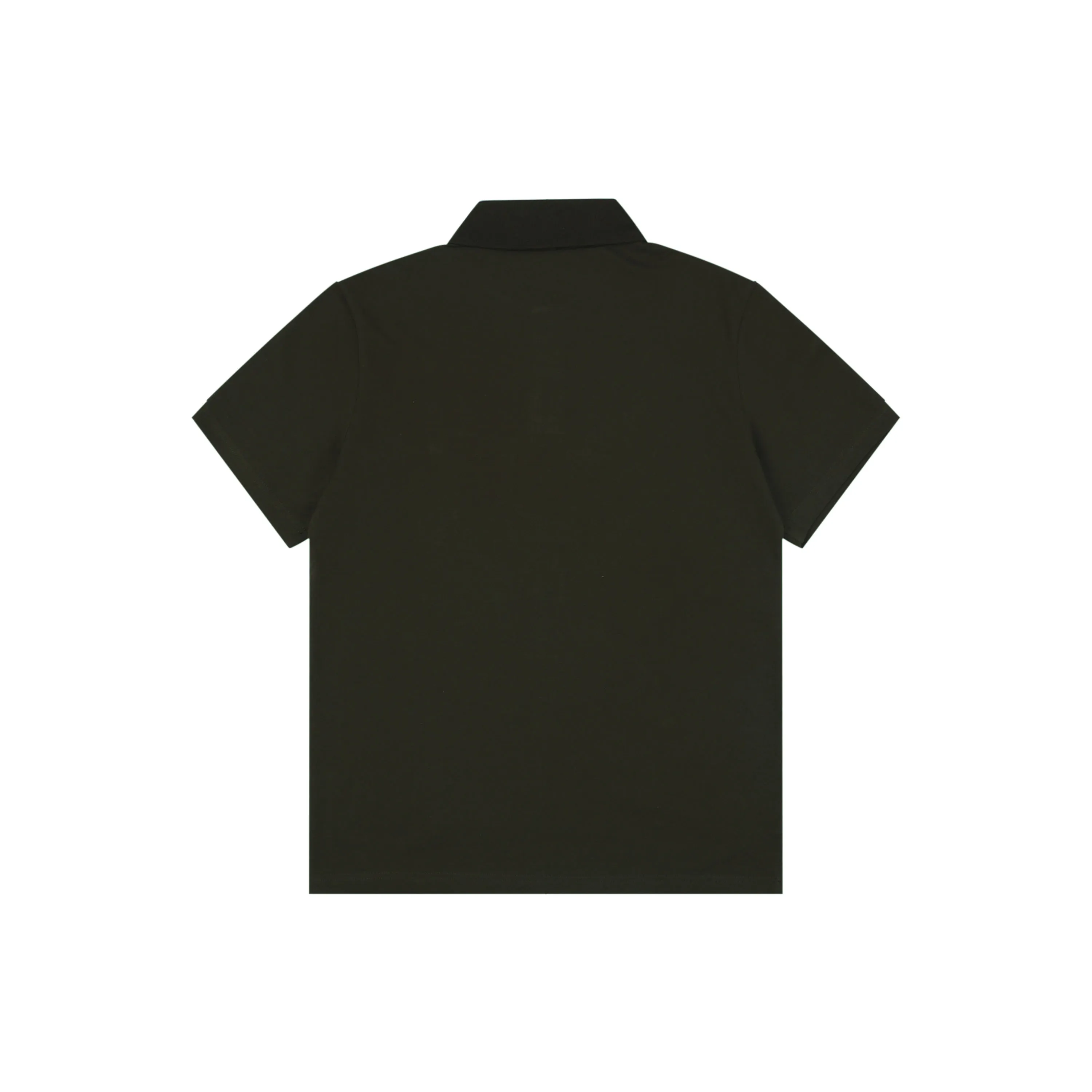 Back of Embroidered Floral Pattern Polo T-Shirt Color Dark Green