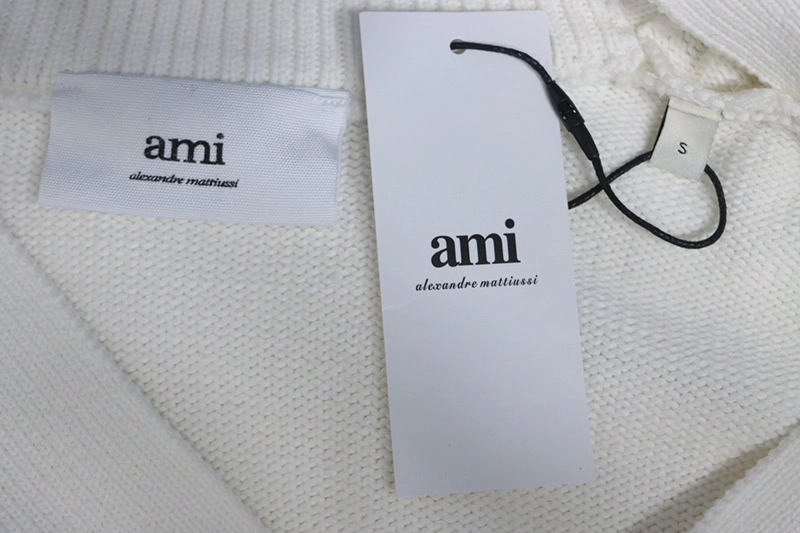 Ami Heart Embroidered Cardigan Sweater