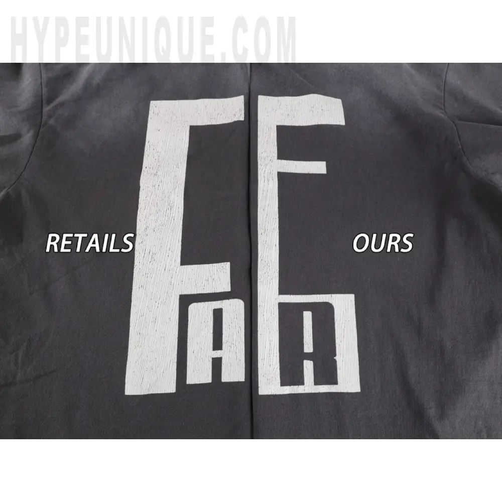 Printed graphic on the back of the garment