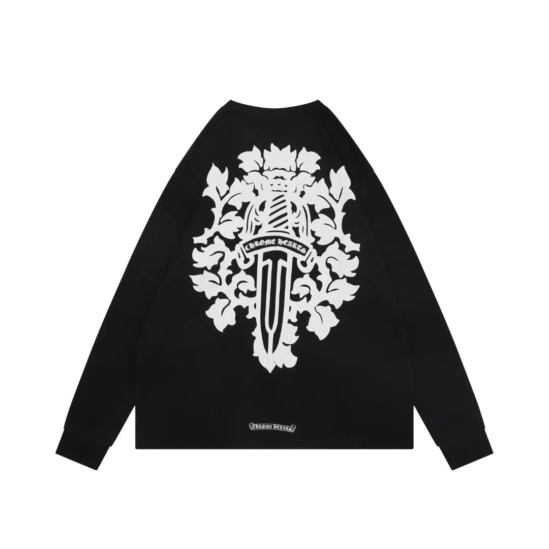 Back CH Vine and Sword Waffle-Knit Long-Sleeve Shirt