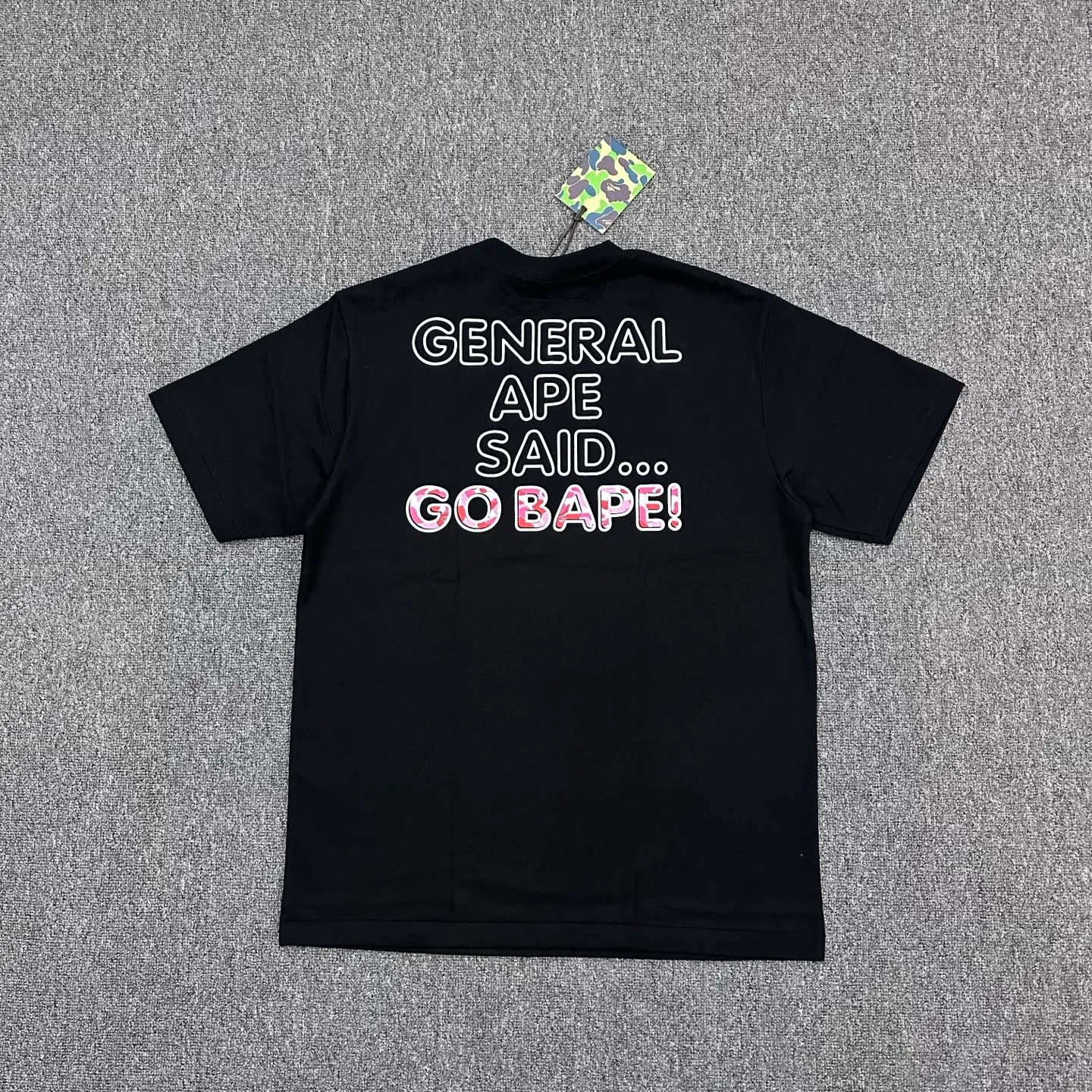 Back of BAPE SS26 Doll Logo Print T-Shirt Color Black