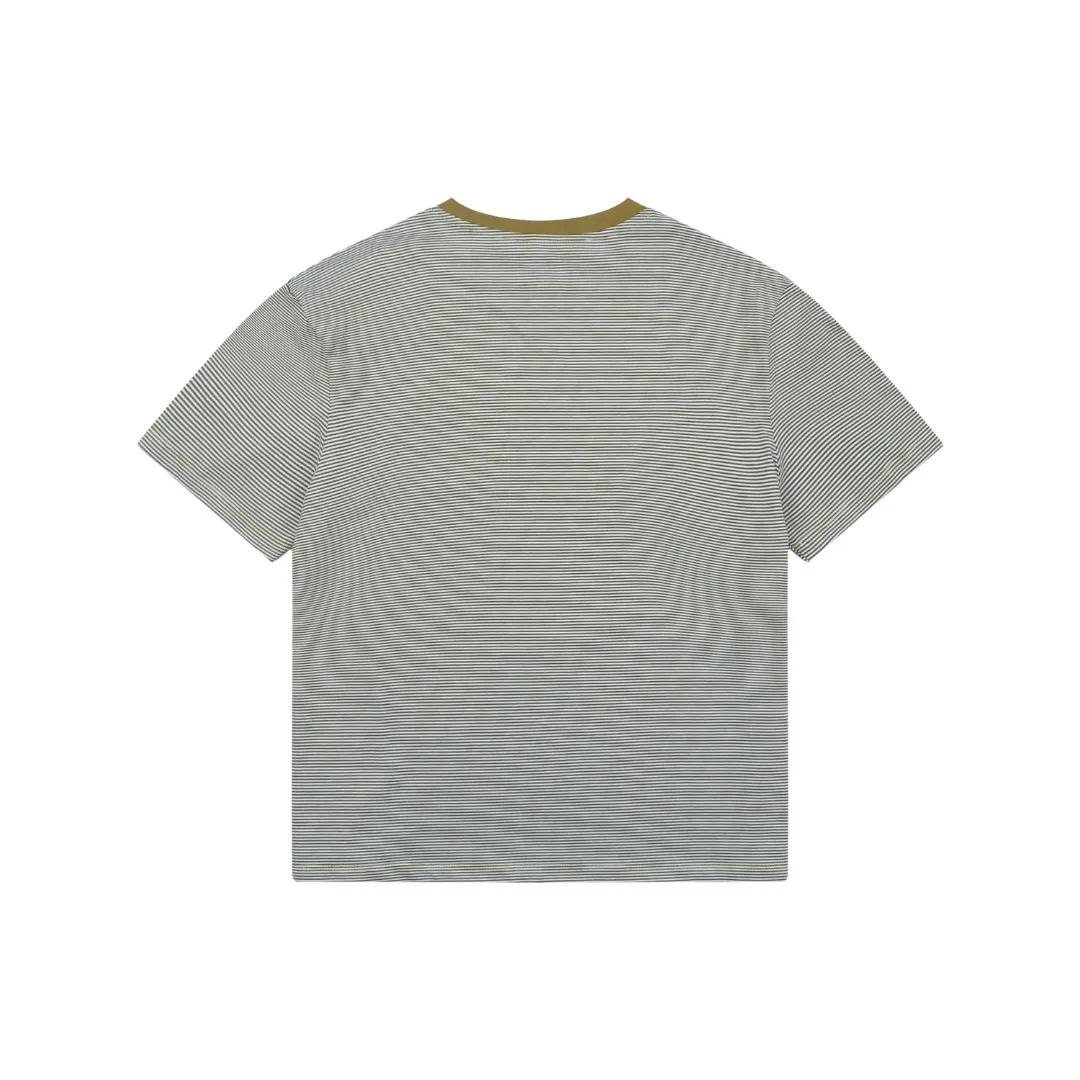 Back Mustard Yellow Striped Pocket T-Shirt