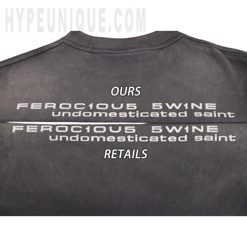 Printed graphic on the back of the garment