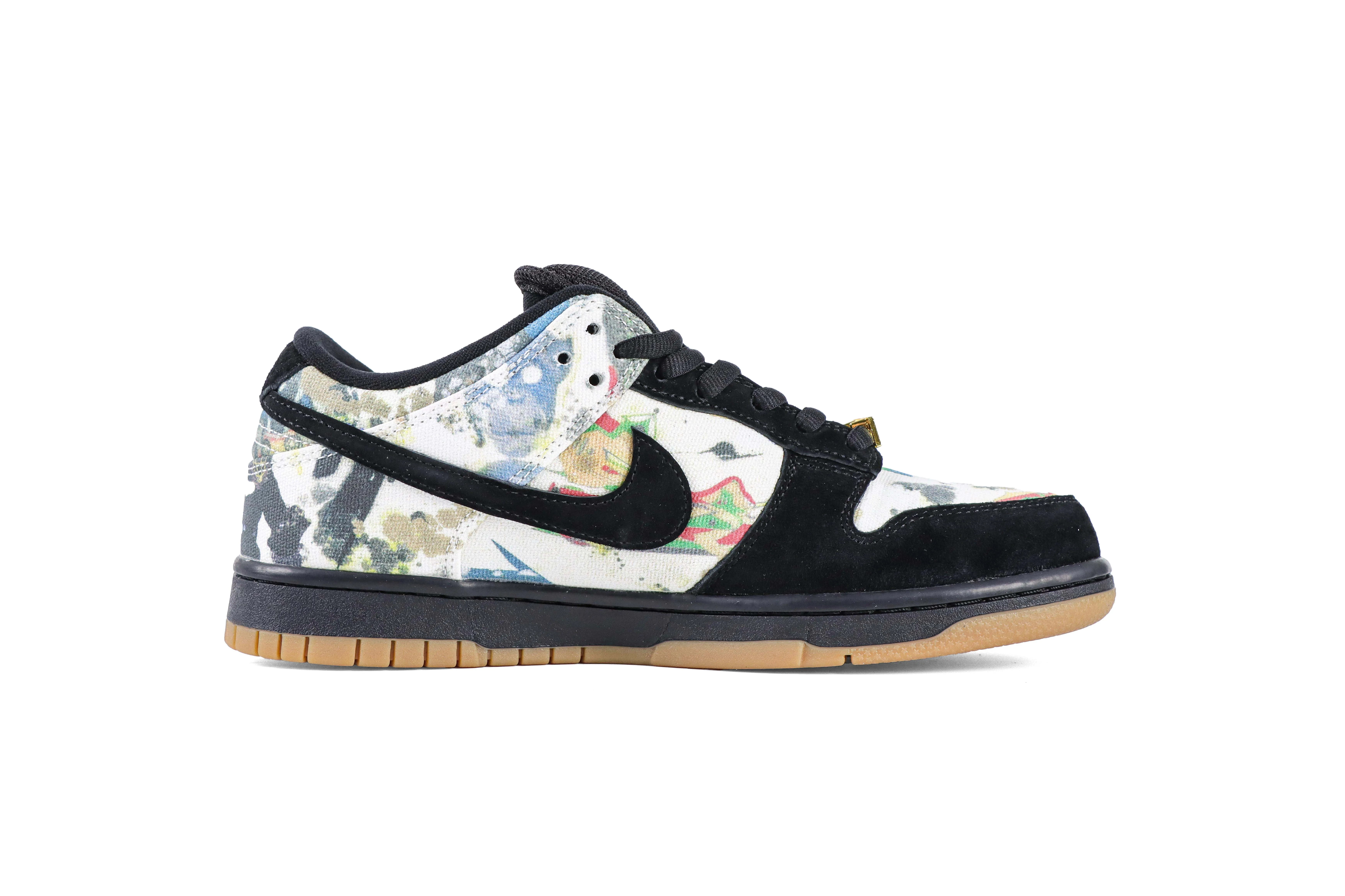 Sup x N1k3 SB Dunk Low Rammellzee Sneakers Black Multi-Color Right Side View