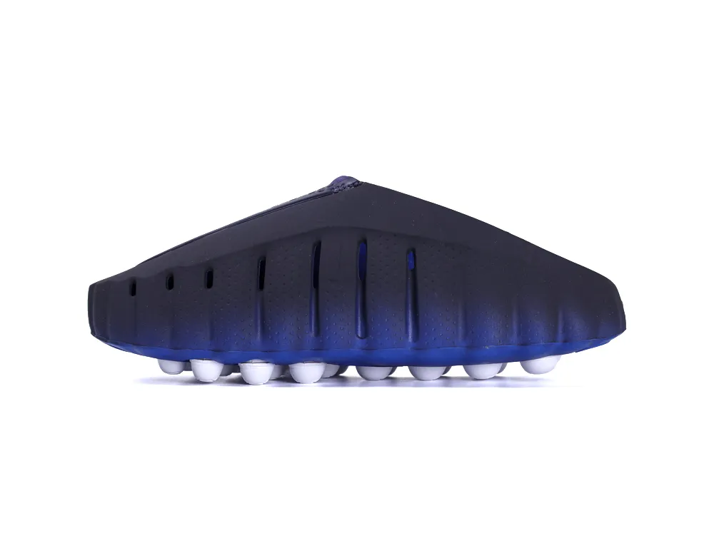Side profile of the right shoe showing vertical ventilation slits and a white podded outsole.