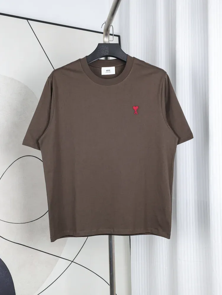 AMI Heart Logo Embroidery T-shirt