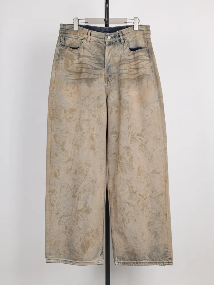 Acne Mud Spray Distressed Denim Jeans