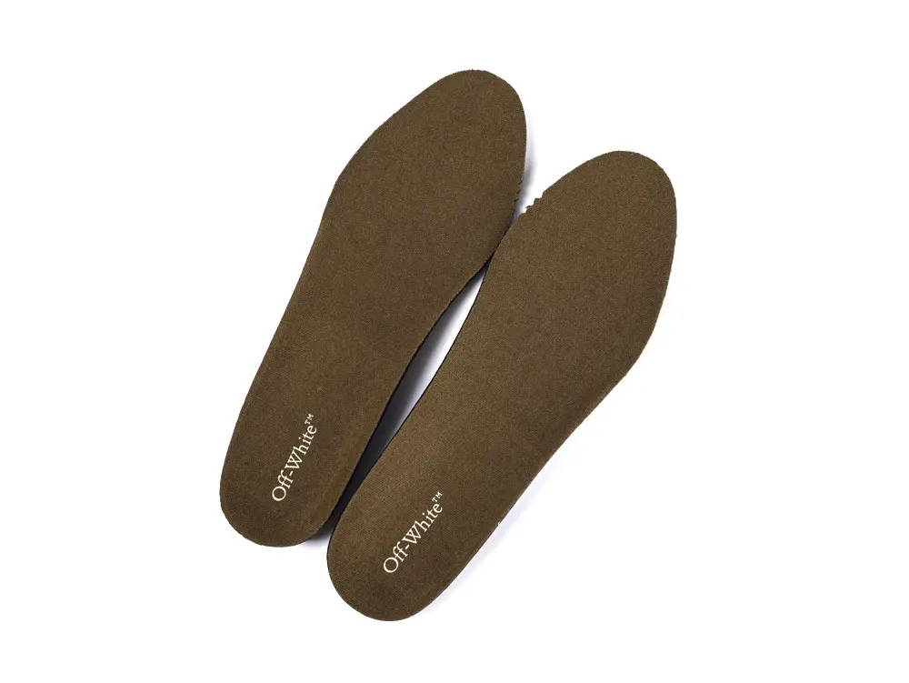 Off-White removable insoles in forest green color