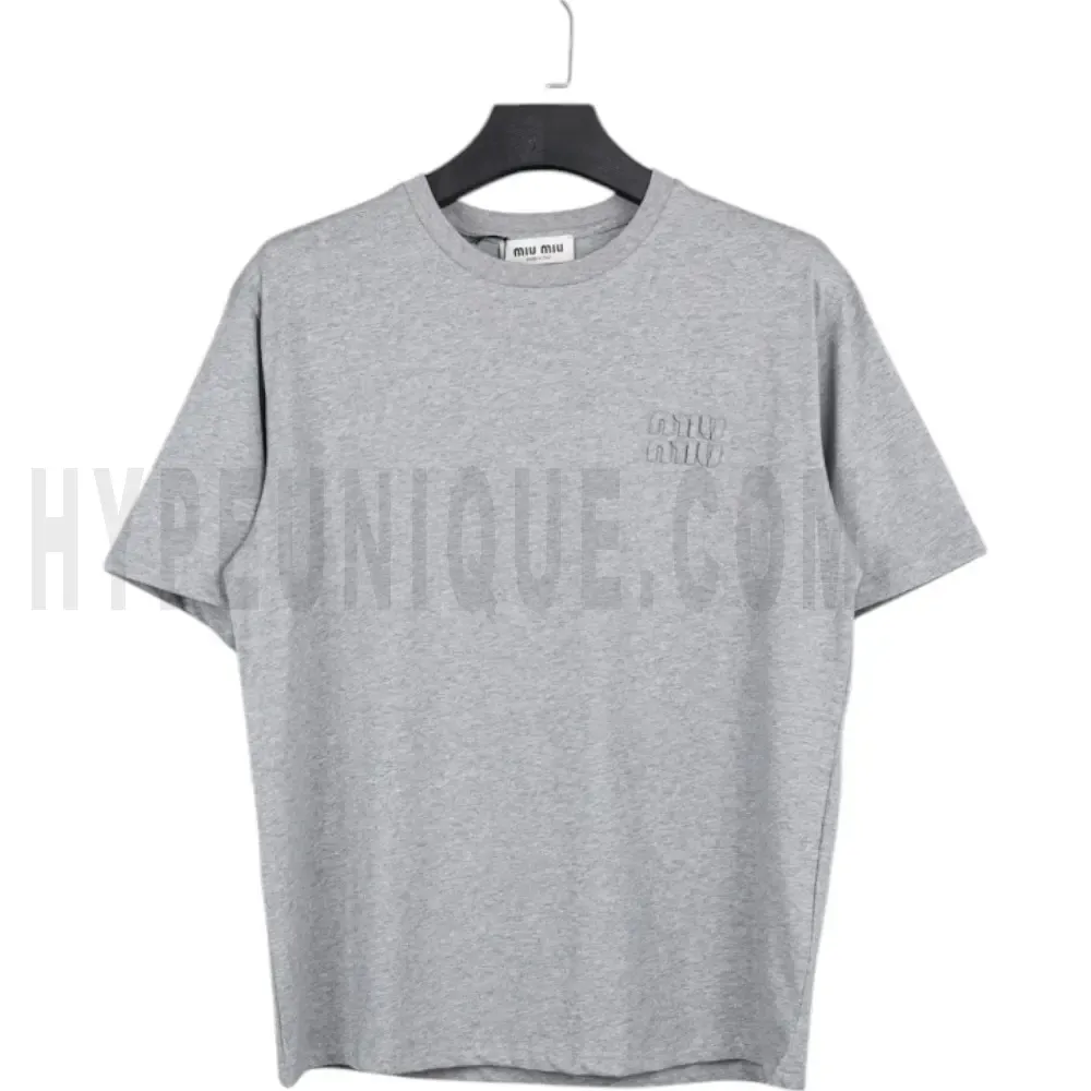 Heather Grey Embroidered Logo T-Shirt