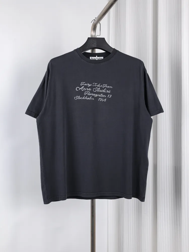 Acne Flocked Logo Distressed T-Shirt